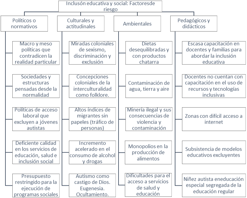  Factores de riesgo para la inclusión social y educativa de niñez autista