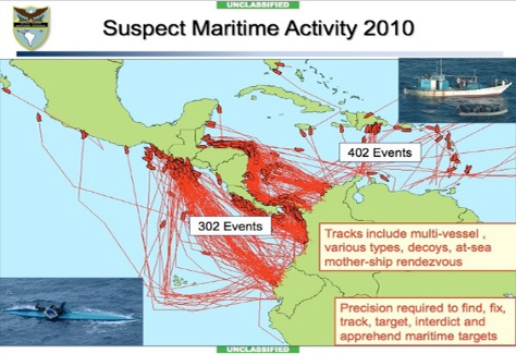 Figura 6. Desplazamiento de rutas de narcotráfico por el Pacífico de Sudamérica