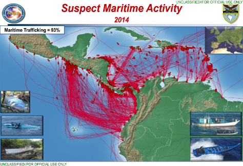 Figura 6. Desplazamiento de rutas de narcotráfico por el Pacífico de Sudamérica