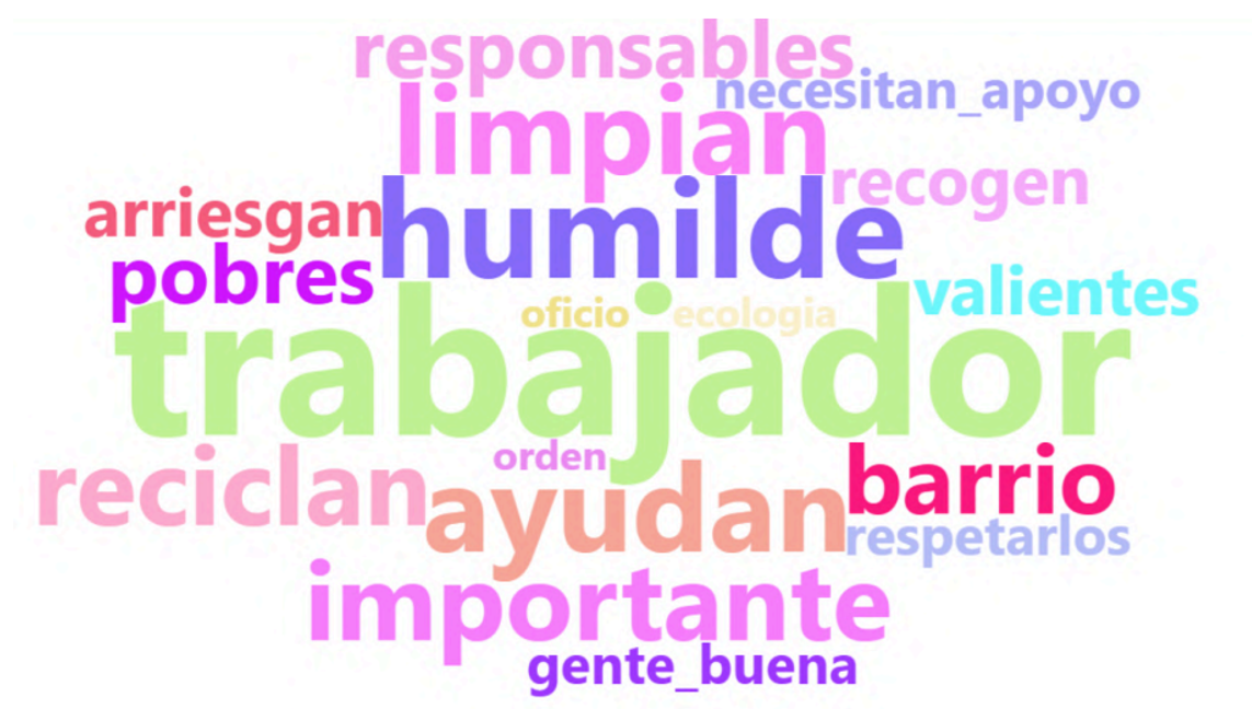 Léxico asociado a la imagen del reciclador en las familias.