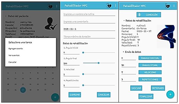 a) Perfil de usuario, b) Programar rutina o evento c) Modo automático