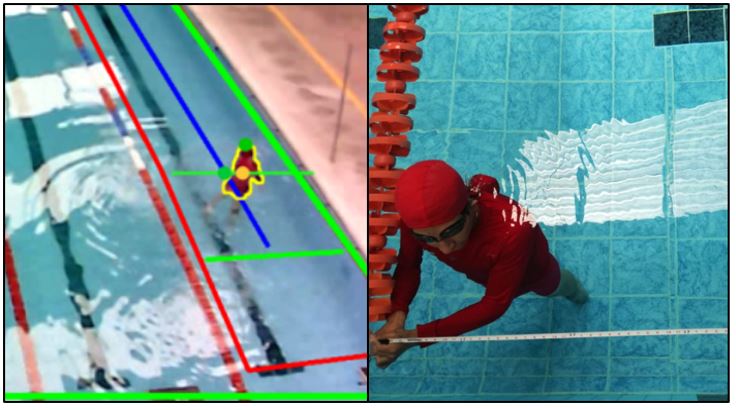 Prueba detección a lo ancho de la piscina
