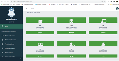 :Interfaz de usuario administrador del sistema informático )..