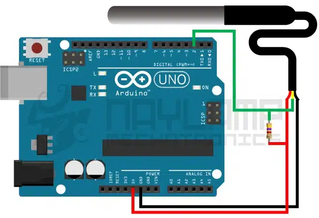 Sensor de temperatura DS18B20.